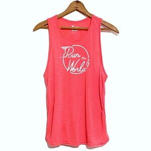 Old Navy Active Go-Dry Workout Tank Top Hot Pink Semi-Fitted “Run the World” S
